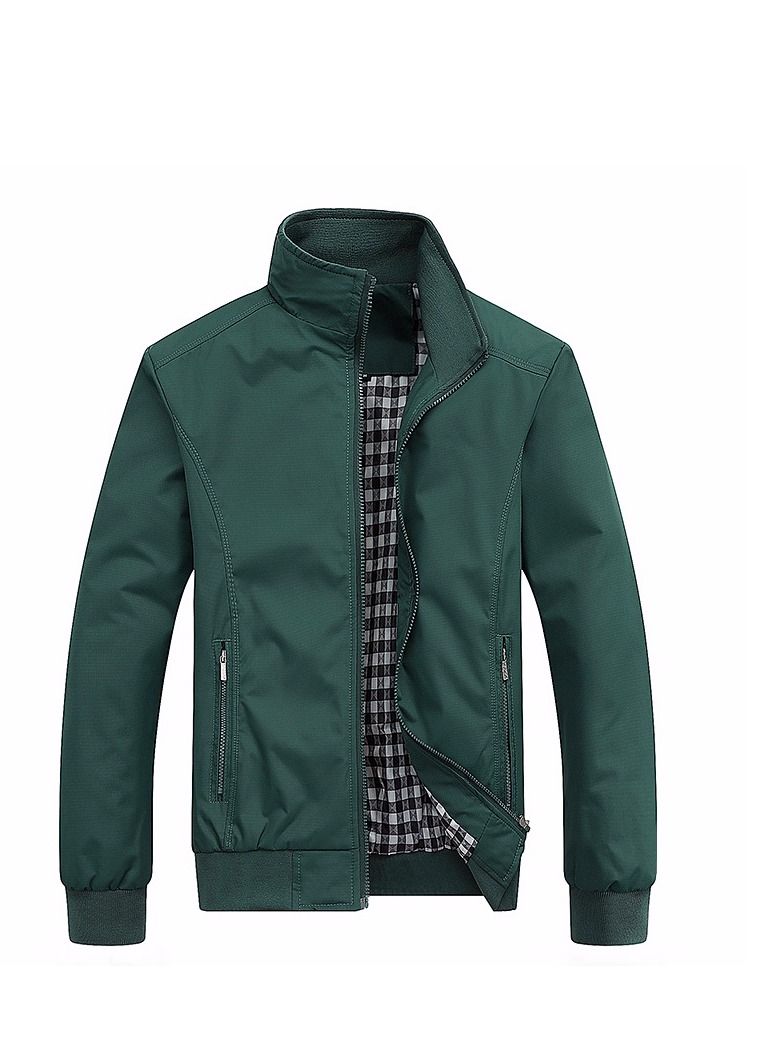 Loquat Stand Collar Winter Jacket Green 