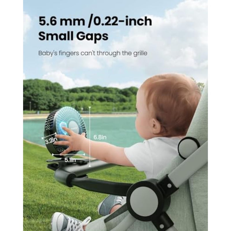 Portable Clip on Fan Battery Operated, Small Powerful 3 Speed Quiet 360° Rotate, USB Rechargeable Mini Personal Cooling Fan for Desk Table Home Office Stroller Camping Women Gifts - Image 3