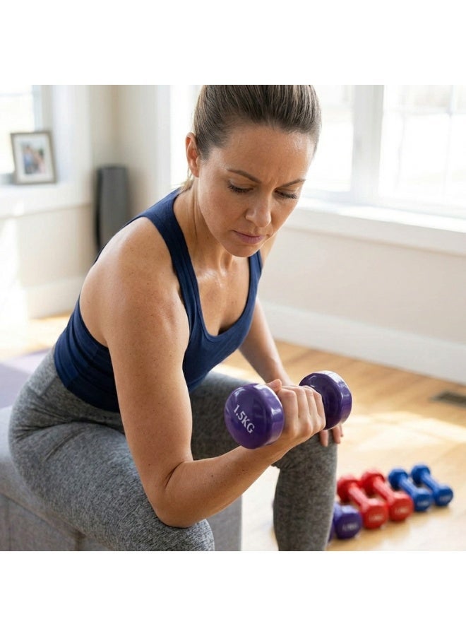 Laminated Dumbbells 10kg 3 Pair Premium Quality Gym Weight Dumbbell Set for Home Workout Strength Training Fitness Equipment - Image 2