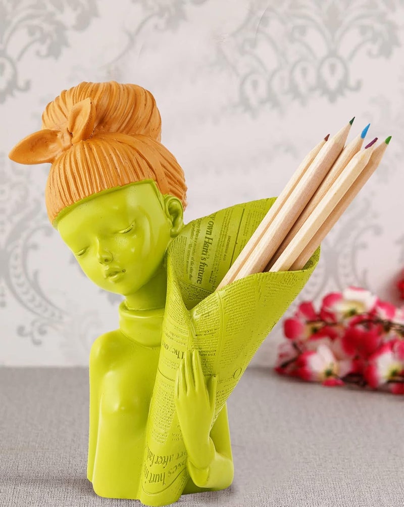 zart Angel Girl Fantasy Showpiece For Home Decor ShowpieceWinged Girl Statue For Home Decor ItemFairy Girl Statue For Home Shelves Decor ShowpieceGirl GreenResin10 Cm7 Cm - Image 1