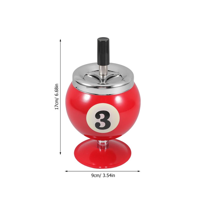 Windproof Metal Ashtray With Lid Red Indoor Outdoor Cigar Cigarette Ash Box For Home Office Desk - Image 3