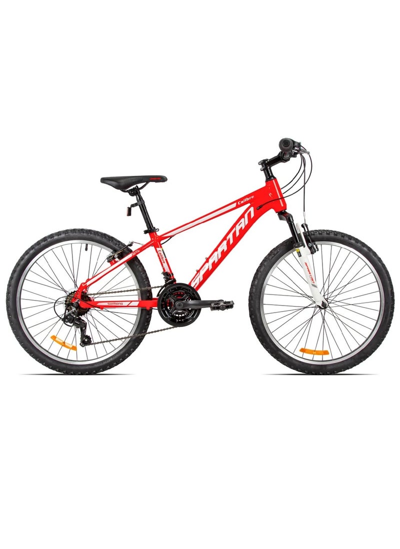 Spartan - Calibre Hardtail Mountain Bicycle Lightweight Alloy Frame & Rims | Gear Disc Brakes | Front Suspension Bike And Shimano Shifters| Flame Red Size - 26 Inches - Image 1