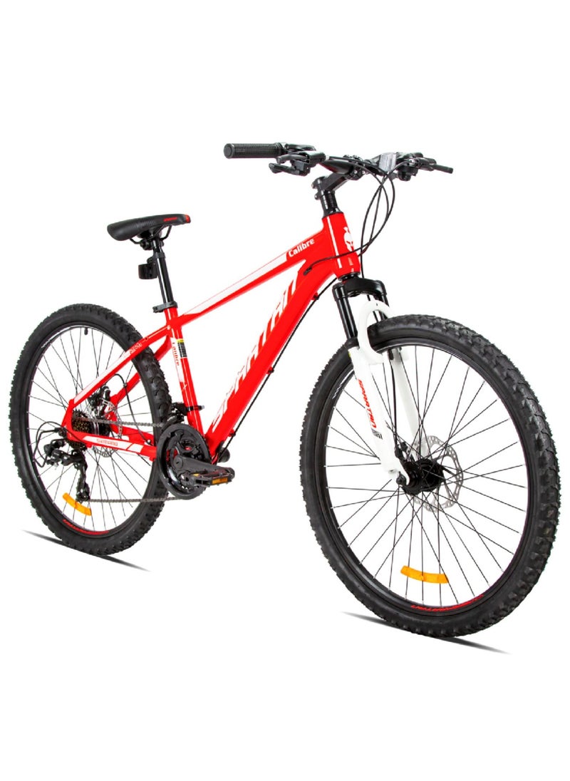 Spartan - Calibre Hardtail Mountain Bicycle Lightweight Alloy Frame & Rims | Gear Disc Brakes | Front Suspension Bike And Shimano Shifters| Flame Red Size - 26 Inches - Image 1