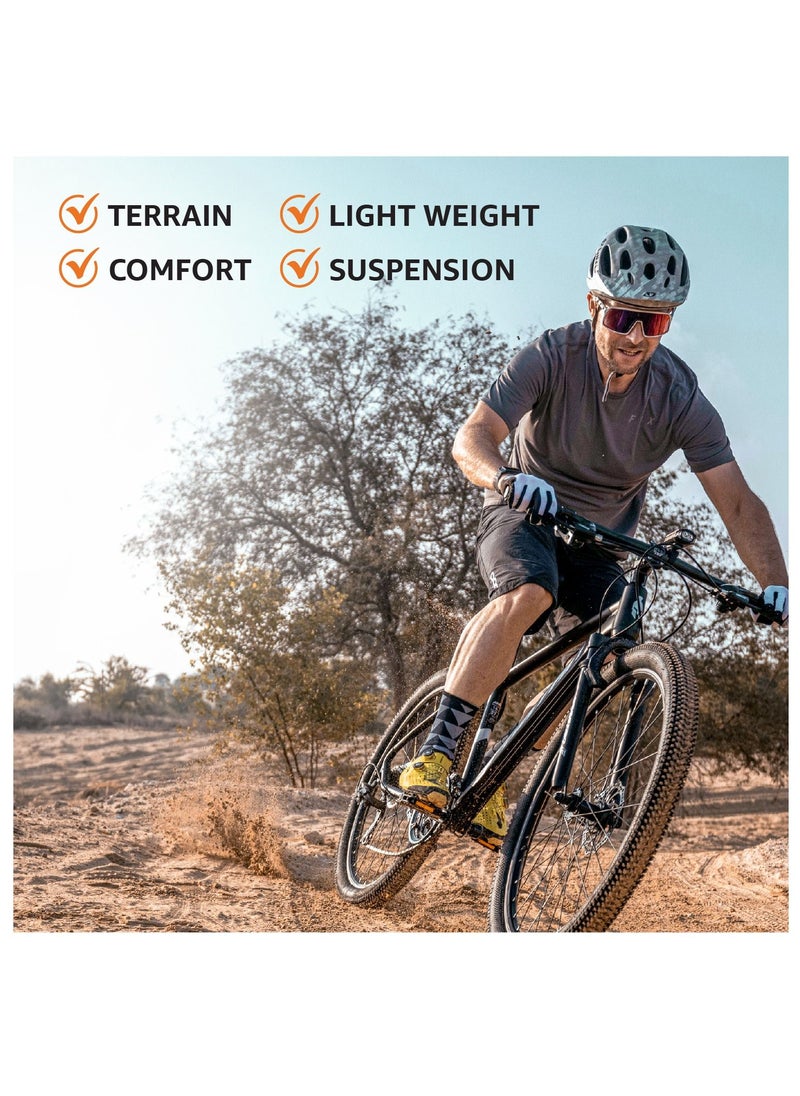 Spartan - Calibre Hardtail Mountain Bicycle Lightweight Alloy Frame & Rims | Gear Disc Brakes | Front Suspension Bike And Shimano Shifters| Flame Red Size - 26 Inches - Image 1