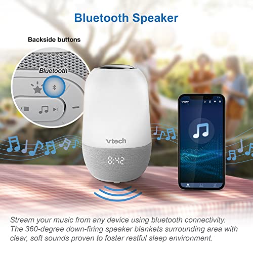 VTech BC8313 V-Hush Soothing Sleep Trainer with 200+ Stories/Songs/Sounds & Sleep Program. Portable Bluetooth HD Speaker, Multi-Color NightLight, Ceiling Projector - Image 4