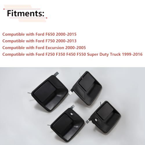 RLB-HILON RLBHILON 1 Set Exterior Door Handle Compatible with Ford F250 F350 F450 F550 Super Duty 1999 to 2016 Year for Ford Excursion 2000 to 2005 Year - Image 3