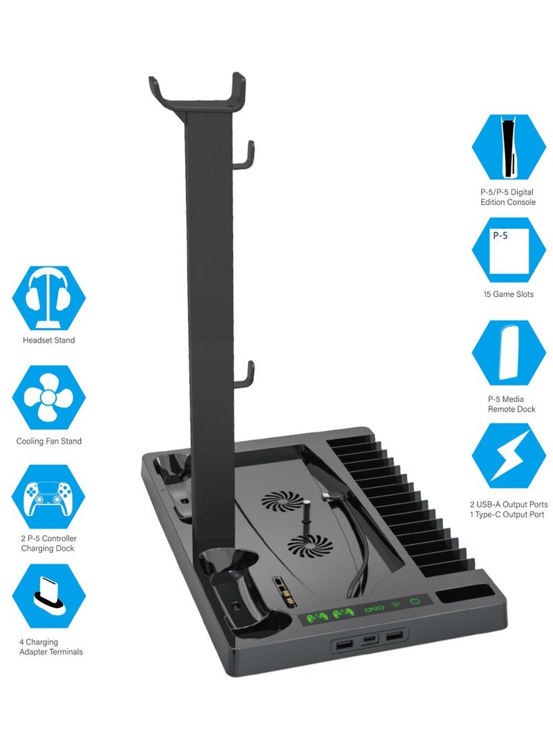 NIBEMINENT NIBEMINENT For PS5 radiator + handle charger + multi-function PS5 storage bracket base  - Image 3