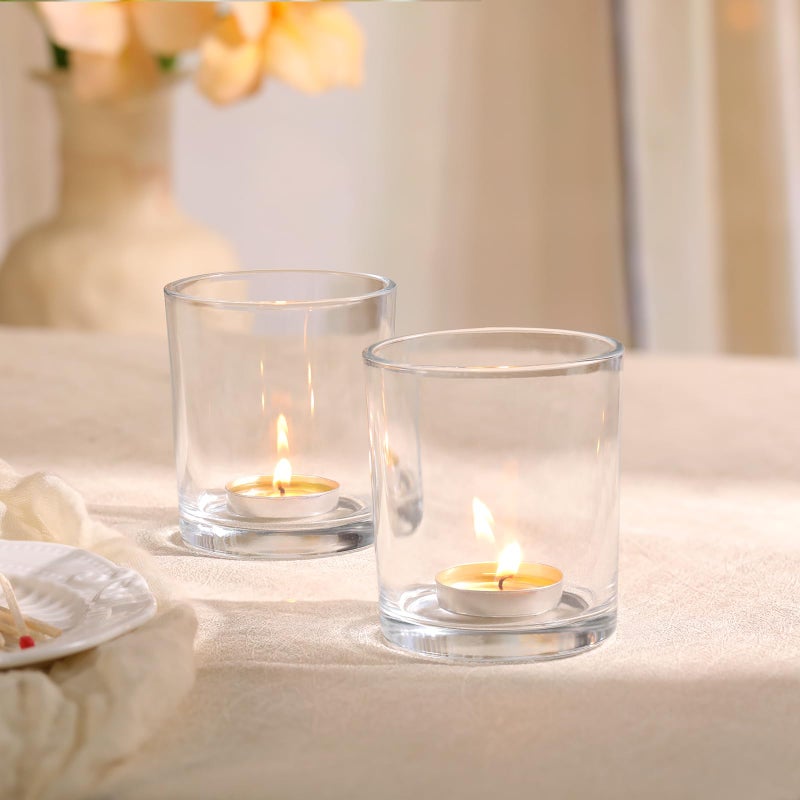 DARJEN Larger Clear Votive Candle Holders Set of 6- Tea Light Candle Holder Glass, Clear Candle Holders for Wedding, Party and Home Decor, Table Centerpiece - Image 4