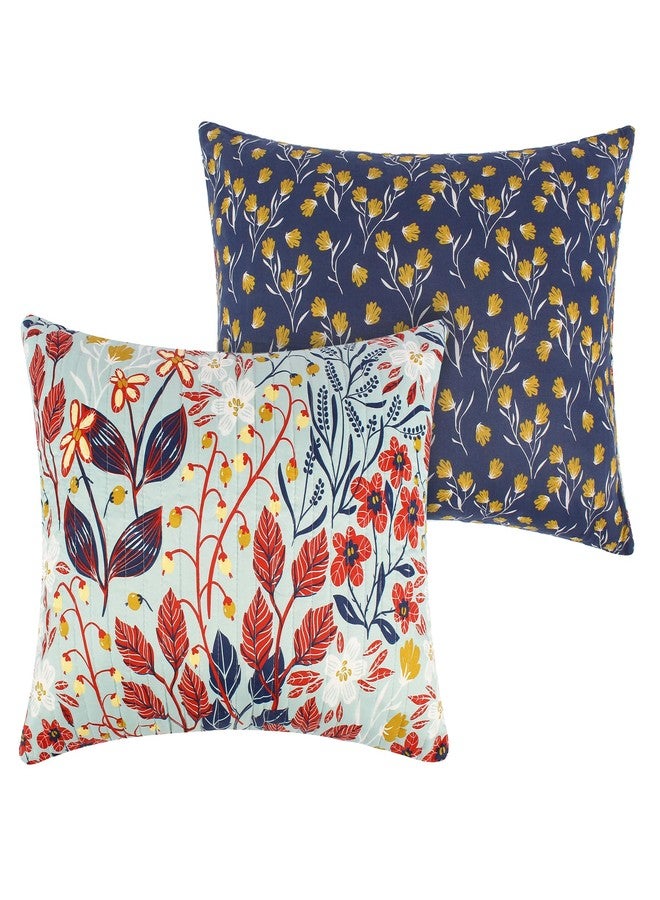 Greenland Home Fashions مجموعة أغطية الوسائد المبطنة من غرينلاند هوم فاشنز، بتصميم غرز تراثية، غطاء وسادة مزخرف، مقاس كينج، بيري - Image 4