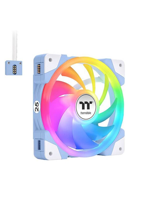 Thermaltake Swafan EX14 aRGB PC Cooling Fan TT Premium Edition, 500~2000 RPM, 81.6 CFM Standard Airflow, Hydraulic Bearing, USB 2.0 connectors (9 Pin), Pack of 3, CL-F184-PL14BU-A Hydrangea Blue - Image 2