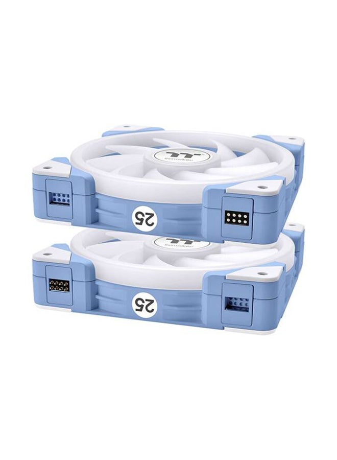 Thermaltake Swafan EX14 aRGB PC Cooling Fan TT Premium Edition, 500~2000 RPM, 81.6 CFM Standard Airflow, Hydraulic Bearing, USB 2.0 connectors (9 Pin), Pack of 3, CL-F184-PL14BU-A Hydrangea Blue - Image 3