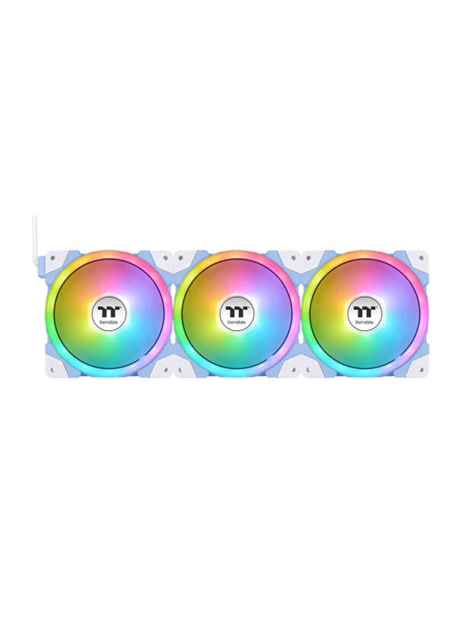 Thermaltake Swafan EX14 aRGB PC Cooling Fan TT Premium Edition, 500~2000 RPM, 81.6 CFM Standard Airflow, Hydraulic Bearing, USB 2.0 connectors (9 Pin), Pack of 3, CL-F184-PL14BU-A Hydrangea Blue - Image 1