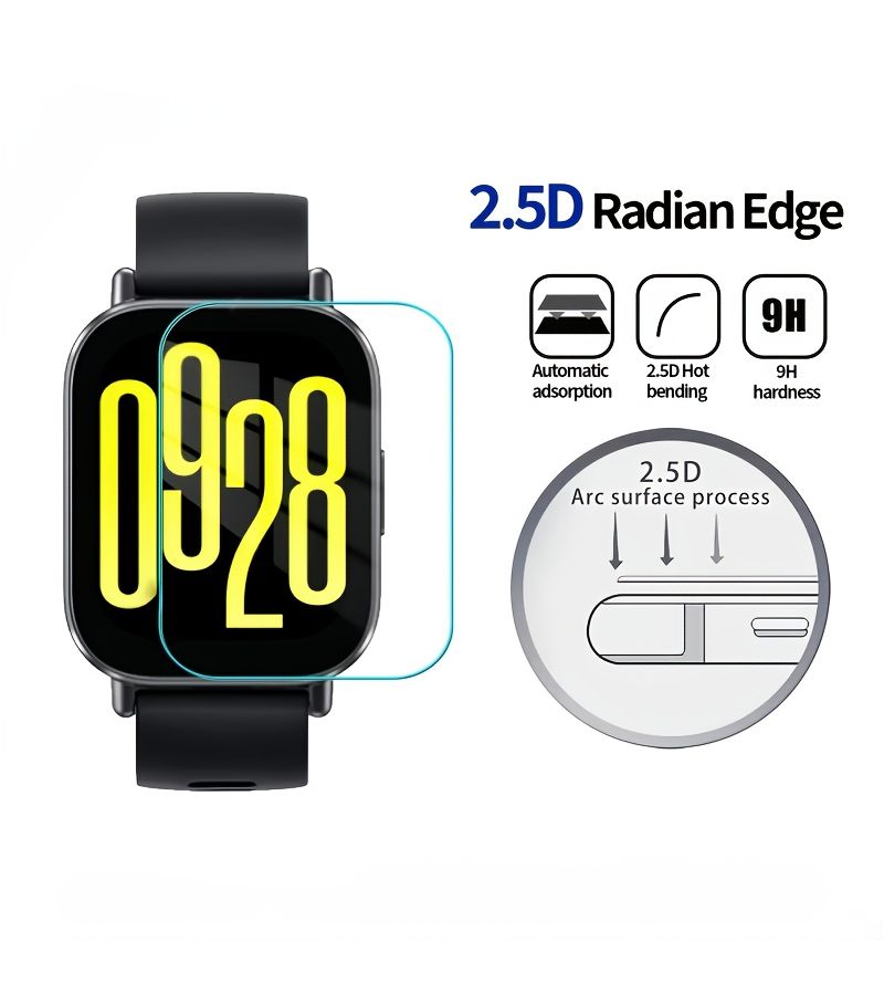 3pcs Premium Tempered Glass Screen Protector For Xiaomi Redmi Watch 5 Lite Anti Fingerprint Bubble Free Easy Install Clear Visibility - Image 2