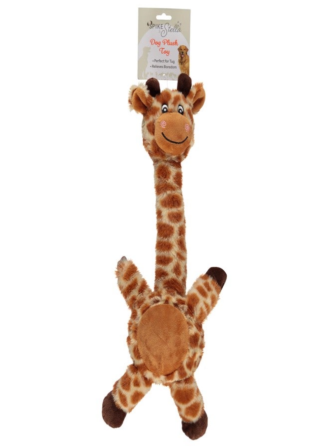 Cudlie Plush Dog Toy with 3D Animal Head & Large Belly Squeaker - Soft Squeaky Toy for Small & Medium Dogs - Stuffed Animal Toy in Elephant, Giraffe or Zebra - Image 1