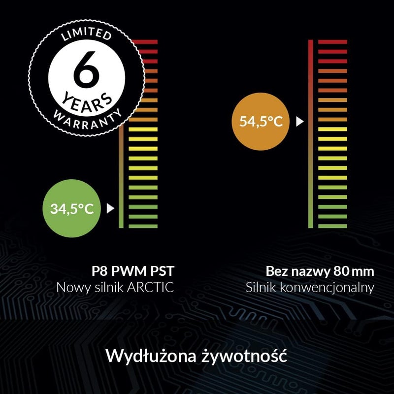 Arctic P8 PWM PST - PC Fan, 80mm Fan, PC Case Fan, PWM Sharing Technology (PST), Pressure-Optimised, Quite motor, Computer, Fan Speed: 200-3000 rpm - Black - Image 5