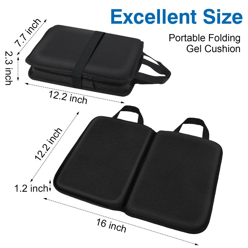 Demine Gel Travel Seat Cushion â€“ Portable Airplane & Stadium Cushion â€“ Gel Grid Design for Ultimate Comfort â€“ Foldable Cushions for Commute, Airplanes, Camping, Bleachers - Image 2