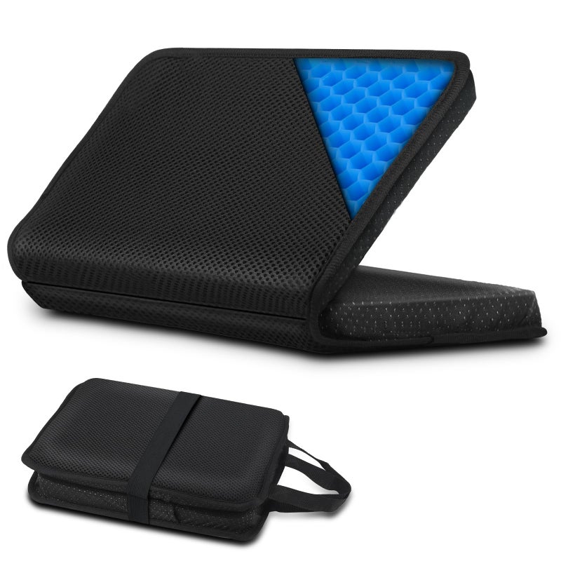 Demine Gel Travel Seat Cushion â€“ Portable Airplane & Stadium Cushion â€“ Gel Grid Design for Ultimate Comfort â€“ Foldable Cushions for Commute, Airplanes, Camping, Bleachers - Image 1