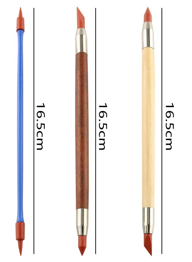 Tegg Clay Shaping Brushes 3PCS Double Head Rubber Tip Shapers Clay Pen Shapers for Nail Art, Carving, Pottery, Drawing, Blending - Image 2