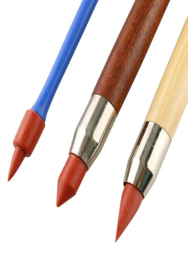 Tegg Clay Shaping Brushes 3PCS Double Head Rubber Tip Shapers Clay Pen Shapers for Nail Art, Carving, Pottery, Drawing, Blending - Image 3