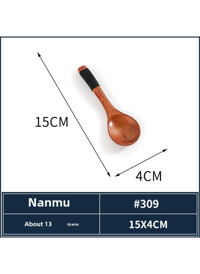Japanese Wooden Tableware Nanmu Spoon Lotus Middle Spoon Lotus Wooden Spoon Creative Spoon Wholesale-Color:9  - Image 1