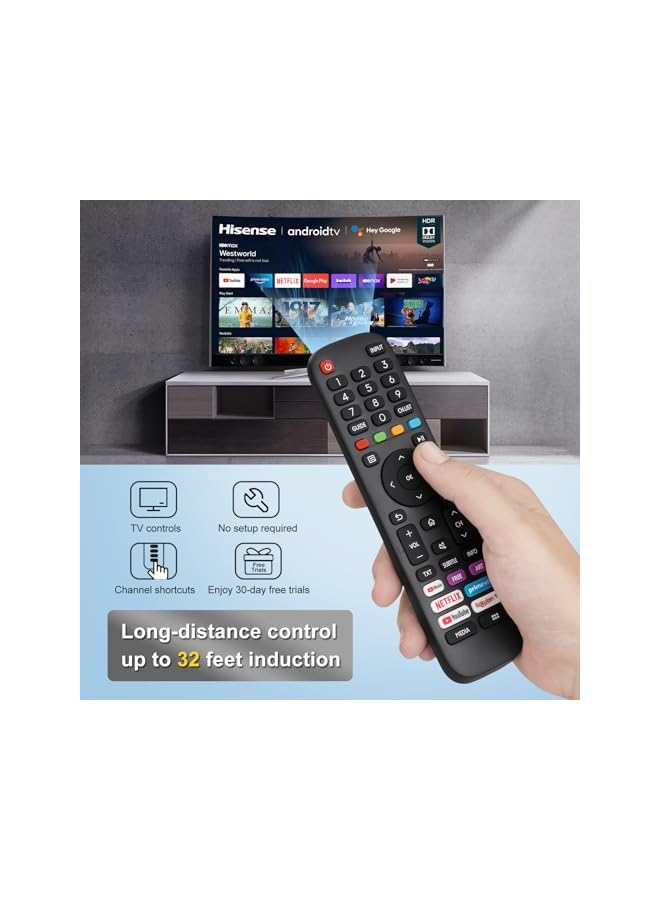 The Bros Universal Remote Control for Hisense Smart TV, Replacement Remote for all Hisense LED LCD Smart TVs ERF2G60H EN2A27 EN2BK27S - Image 4