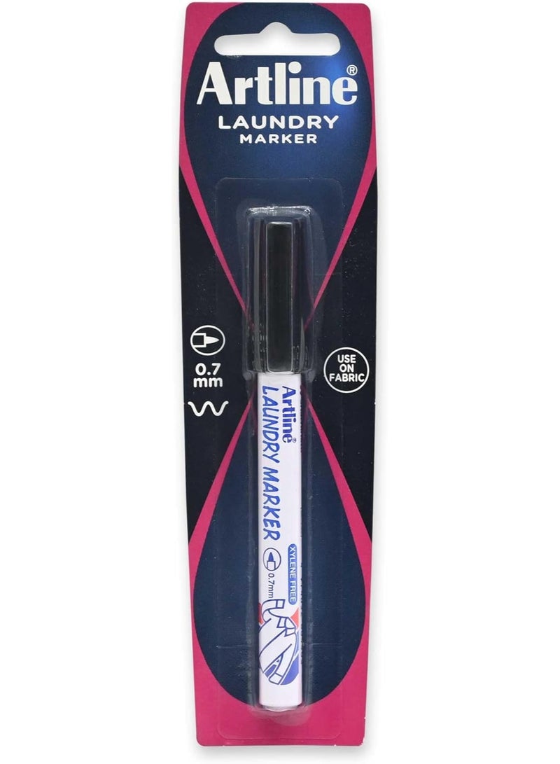 Artline ARTLINE Laundry Marker 750, Xylene Free, Line Size 0.7mm, Black Color, Pack in Blister Packaging - ARMK750BK-BP - Image 1