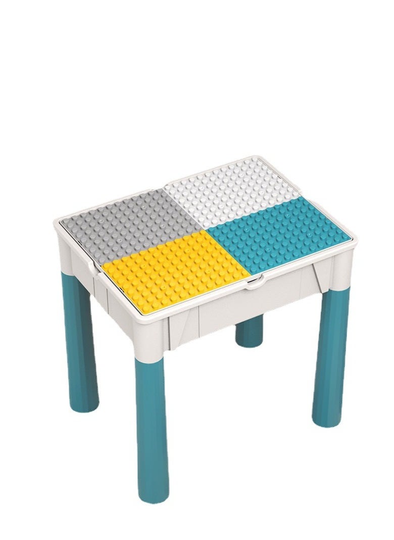 Children's multifunctional block table and chair set -188 pieces of large block compatible brick toy game table, including 1 chair and block table, storage size 78 * 68 * 42