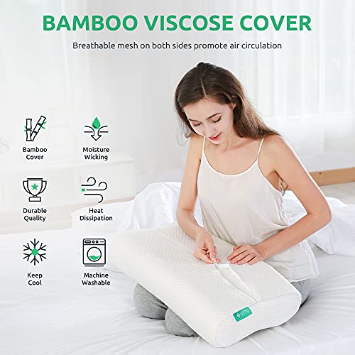 UTTU Cervical Pillow for Neck Pain Relief, Memory Foam Neck Pillow for Sleeping, Adjustable Orthopedic Sandwich Pillow, Contour Cooling for Side Back Stomach Sleeper, King(27.6"×15.7"×5.2"/4.5") - Image 5
