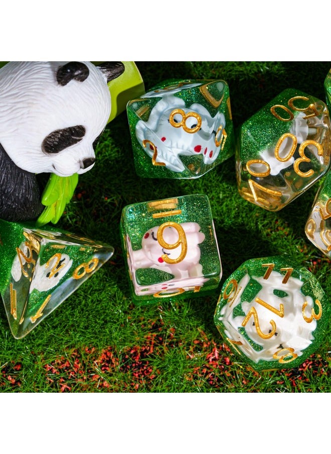 cusdie Cusdie 7-Die DND Dice, Polyhedral Dice Set Filled with Animal, for Role Playing Game Dungeons and Dragons D&D Dice（Animal Family）  - Image 2
