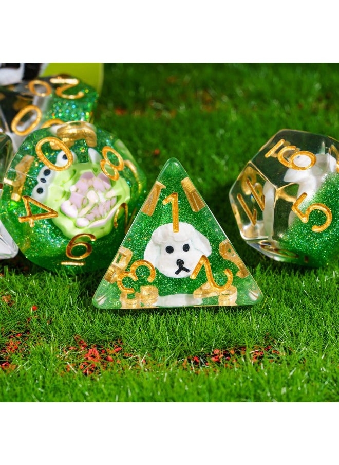 cusdie Cusdie 7-Die DND Dice, Polyhedral Dice Set Filled with Animal, for Role Playing Game Dungeons and Dragons D&D Dice（Animal Family）  - Image 3