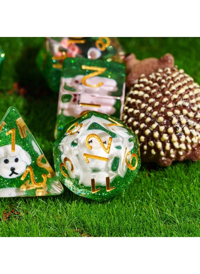 cusdie Cusdie 7-Die DND Dice, Polyhedral Dice Set Filled with Animal, for Role Playing Game Dungeons and Dragons D&D Dice（Animal Family）  - Image 4