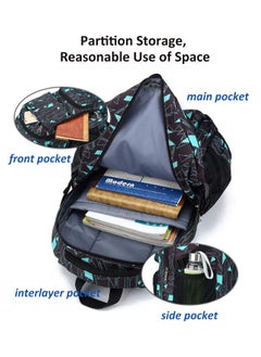 Generic Trolley Backpack Rolling Schoolbag, Large Capacity Water Repellent Graffiti Print Wheeled Schoolbag for Primary Students, Boys  - Image 3
