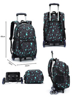 Generic Trolley Backpack Rolling Schoolbag, Large Capacity Water Repellent Graffiti Print Wheeled Schoolbag for Primary Students, Boys  - Image 5