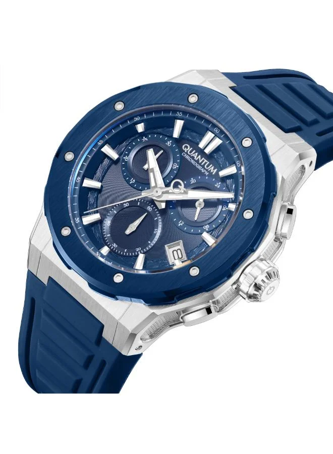 Quantum Men's Silicone Chronograph Watch HNG1082.399 - 46 mm