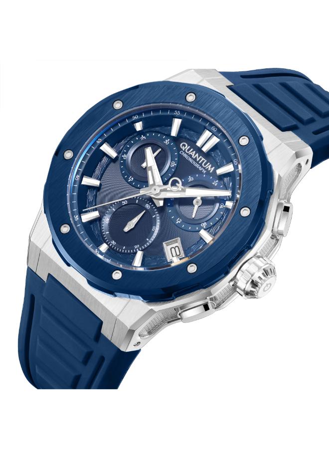 Quantum Men's Silicone Chronograph Watch HNG1082.399 - 46 mm - Image 2
