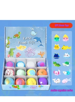 TRASSLE Bath Bombs for Kids with Surprise Inside Kids Bath Bombs Gift Set,12pcs Bath Bubbles Gift Set with Marine Animal Toys, Safe Natural Non-Toxic Bubbles Bath Bubbles  - Image 2