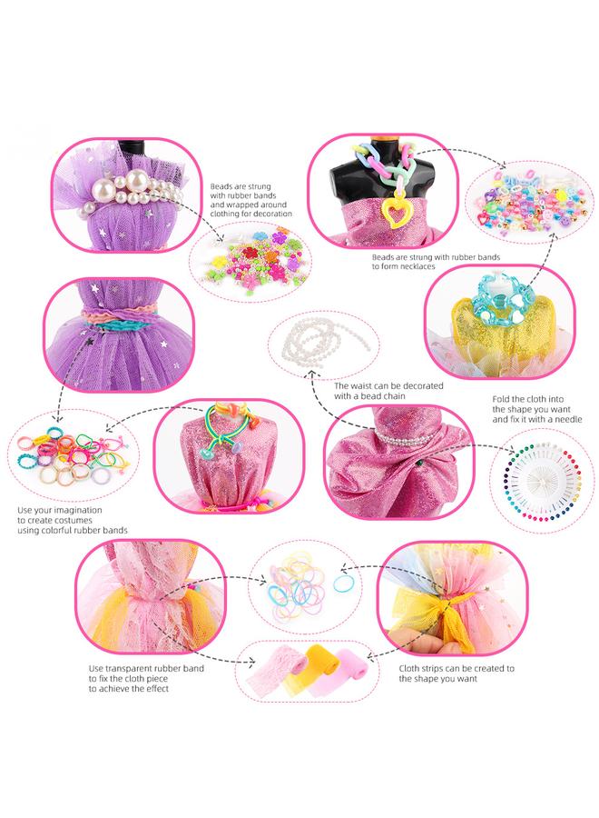 الأزرق جي دبليو أزياء مصمم هدية مجموعات مجموعات أزياء الأطفال الخياطة مجموعات تناسب 6-12 سنة من العمر الفتيات ديي الإبداعية الحرف اليدوية والملابس ولعب اطفال تناسب التعلم المبكر الإبداعية دمية مجموعات الملابس المصنوعة يدويا هدية مثالية للفتيات - Image 5