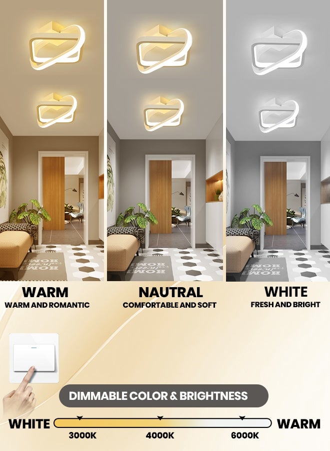 YATAI LIGHTING Modern Ceiling Light, Dimmable LED Square Flush Mount Ceiling Lamp, 20W Acrylic and Aluminum Ceiling Lighting Fixture for Living Room Bedroom Kitchen Dining Room,10-15㎡ - Image 2