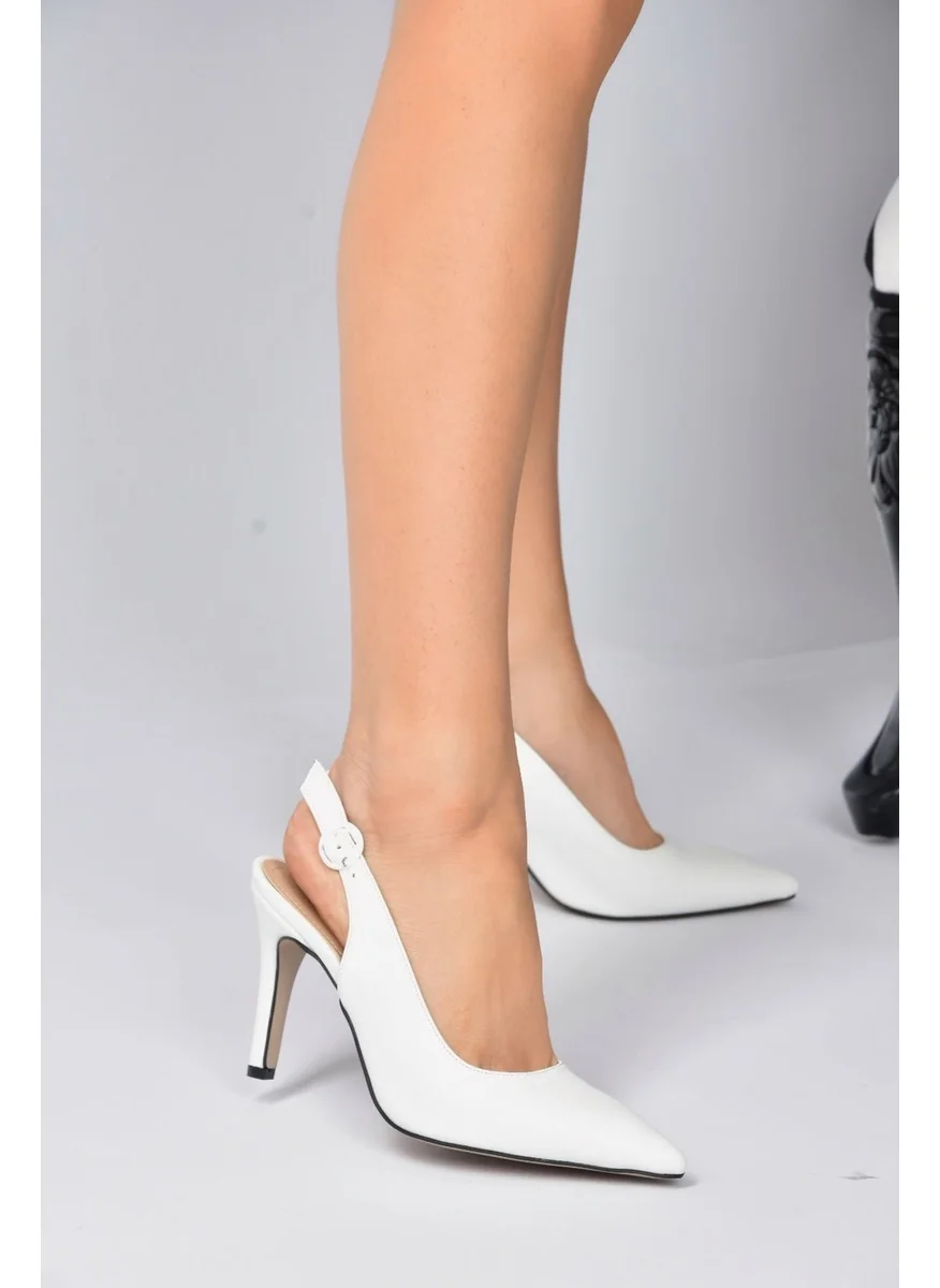 Fox Shoes White Pointed Toe Women's Heeled Shoes K404910309