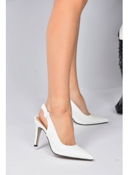 Fox Shoes White Pointed Toe Women's Heeled Shoes K404910309  - Image 1