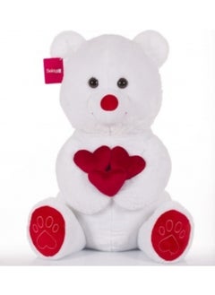 White 3 Heart Teddy Bear 65 cm