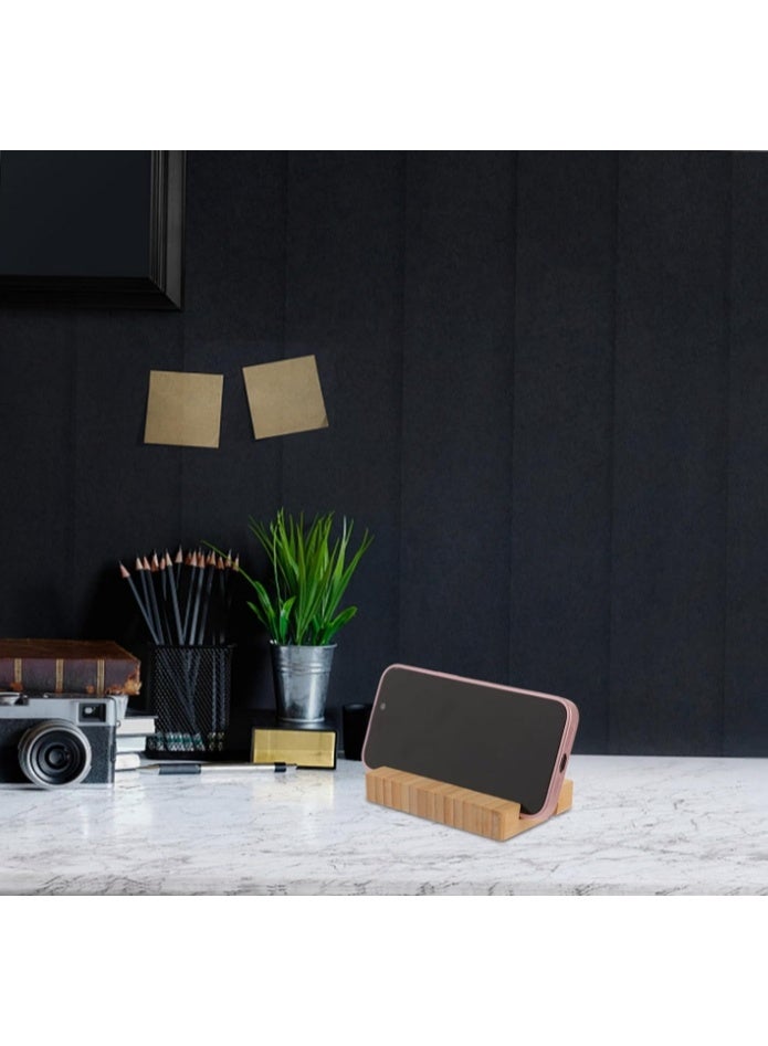 HOME TASTE 𝑯𝑶𝑴𝑬 𝑻𝑨𝑺𝑻𝑬 Desktop Bamboo Phone Holder Stand, Universal Wooden Mobile Phone Stand for Desk, Hands-Free Smartphone Dock, Portable Phone Bracket for Office, Home, Bedside & Kitchen - Image 2