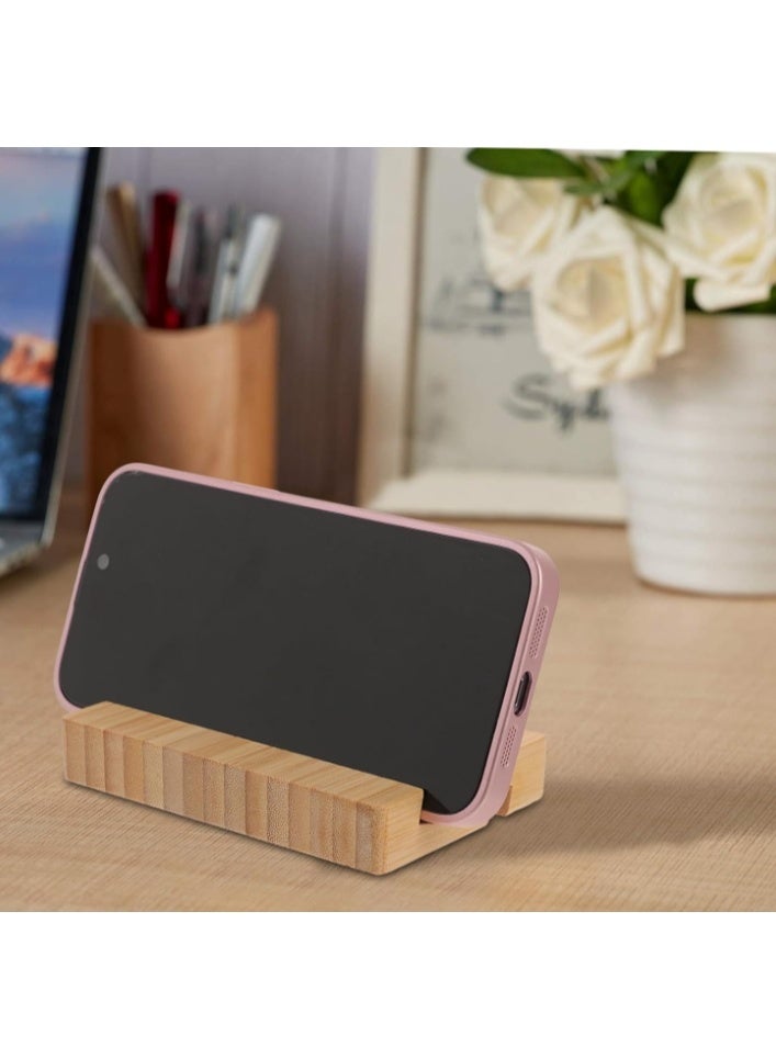 HOME TASTE 𝑯𝑶𝑴𝑬 𝑻𝑨𝑺𝑻𝑬 Desktop Bamboo Phone Holder Stand, Universal Wooden Mobile Phone Stand for Desk, Hands-Free Smartphone Dock, Portable Phone Bracket for Office, Home, Bedside & Kitchen - Image 4
