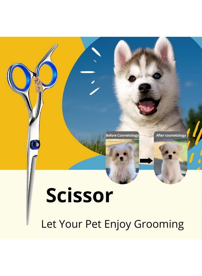 ويستيرن إرا مقص مستقيم للكلاب، مقص ترقق، مستقيم، تصميم خفيف الوزن للغاية، مريح، فعال، حماية آمنة، حساس للتشذيب، تصميم متقن، فتحات أصابع ممتدة (15 سم) - Image 5