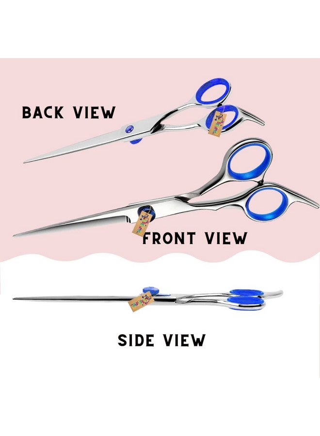 ويستيرن إرا مقص مستقيم للكلاب، مقص ترقق، مستقيم، تصميم خفيف الوزن للغاية، مريح، فعال، حماية آمنة، حساس للتشذيب، تصميم متقن، فتحات أصابع ممتدة (15 سم) - Image 2