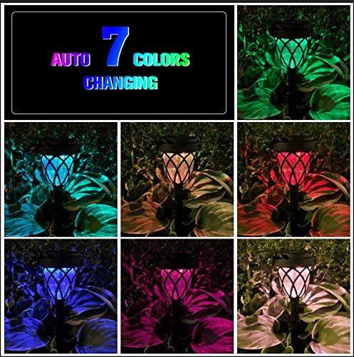 EXCMARK 10 Pack Color Changing Solar Lights Outdoor Decorative for Garden Pathway Walkway, Solar Outdoor Decorations for Patio Garden Christmas. - Image 2
