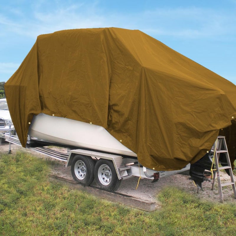 Covers & All Waterproof Plastic Tarp, 8 Oz, 250 GSM, 16 Mil Thick, Wind & UV Resistant Multipurpose Poly Camping Tarp with Reinforced Edges & Rust Proof Grommets (6" L x 8" W, Brown) - Image 5