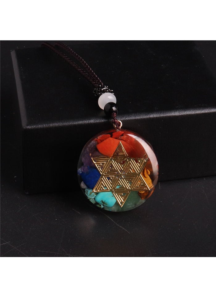 Generic Reiki Healing Crystal Pendant Necklace 2282# Round 