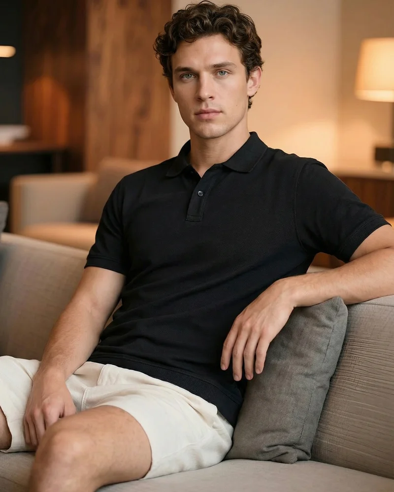 بيواكوف تيشيرت بولو رجالي أسود فحمي