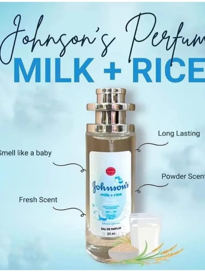 Johnson's Baby Powder Perfume Milk And Rice 35 ML - Image 1